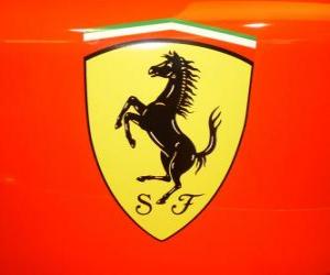 пазл Феррари логотип, итальянский спортивный автомобиль бренда